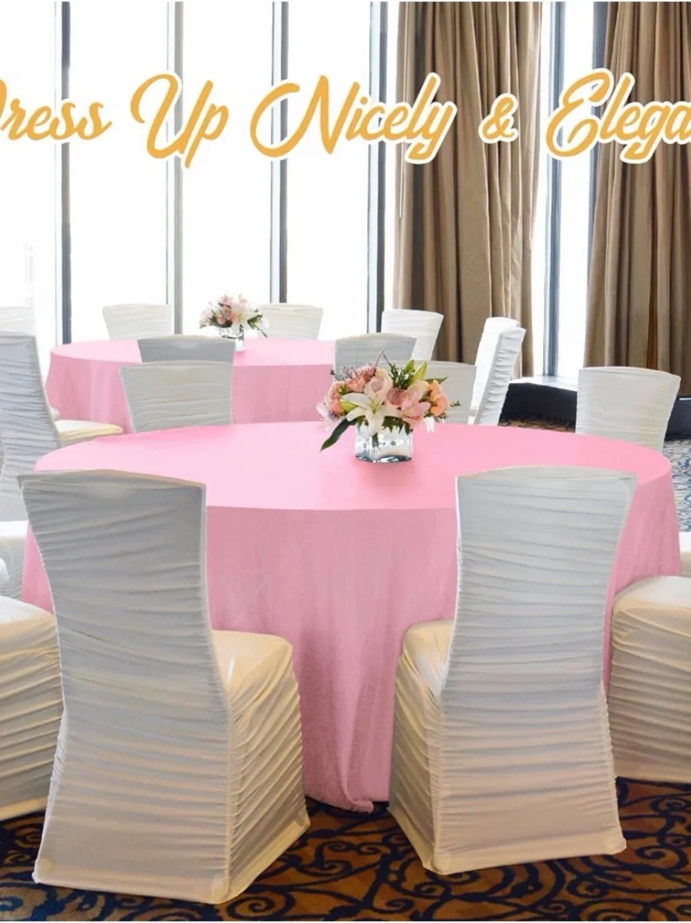 Pink Round Tablecloth - Pack of 6